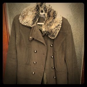 Hilary Radley (Studio) pea coat - dark green khaki